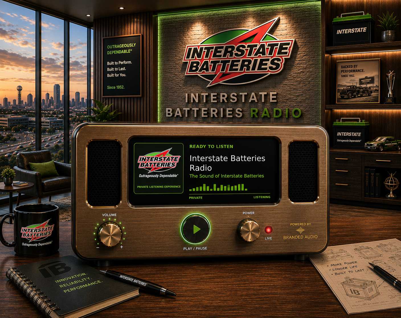 Interstate Batteries Radio private showroom
